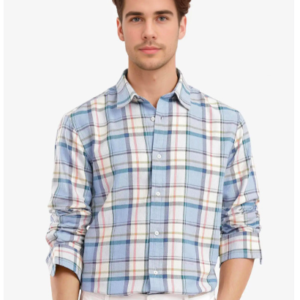 RARE RABBIT Men Comfort Spread Collar Tartan Checked Casual Shirt