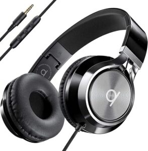 ARTIX CL750 Wired On Ear Headphones for Kids & Adults | Foldable Noise Isolation Headphones with Mic for Calls, Music & Office Use (Black, 3.5mm Jack)