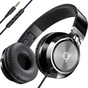 ARTIX CL750 Wired On Ear Headphones for Kids & Adults | Foldable Noise Isolation Headphones with Mic for Calls, Music & Office Use (Black, 3.5mm Jack)